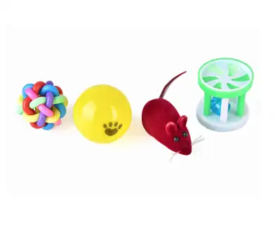 WOGY Набор игрушек для кошек: мышка , мячики и барабанчик
