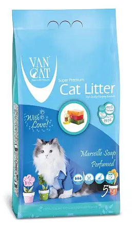 Купить van cat комкующийся наполнитель для кошек без пыли с ароматом марсельского мыла, пакет  (marsilla soap)